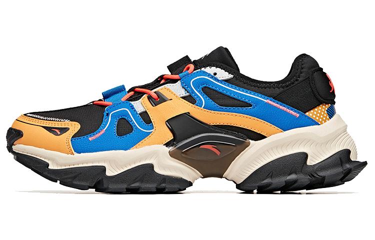 Anta Cushioning Anti-Slip Wear-Resistant Breathability Low-Top Outdoor Shoes Men's Black Yellow Blue