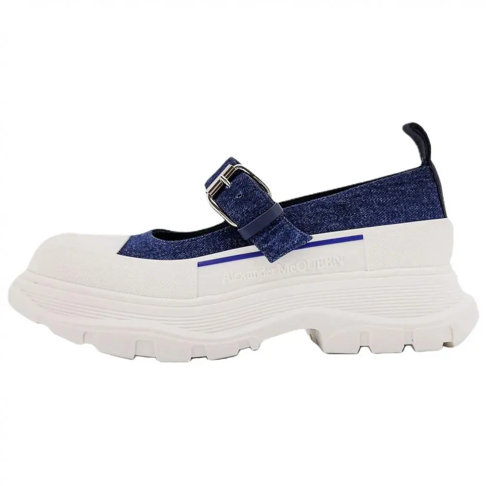 Alexander McQueen Denim Mary Jane Shoes Women's