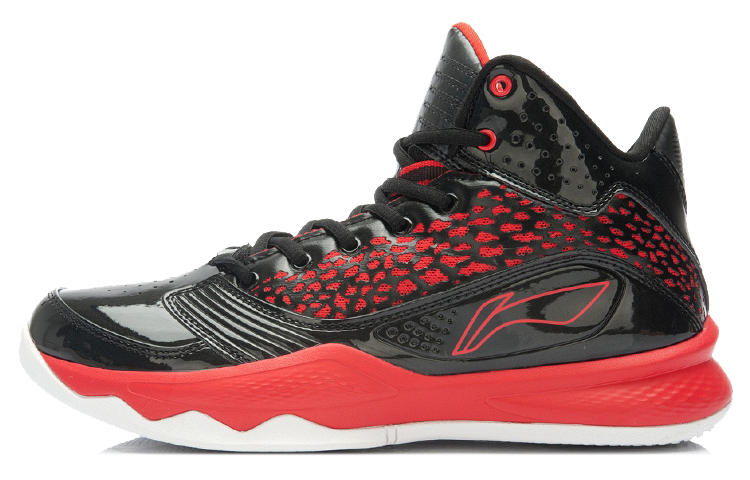 LiNing Ghoul Knight High Top Basketball Shoes Unisex Black Red