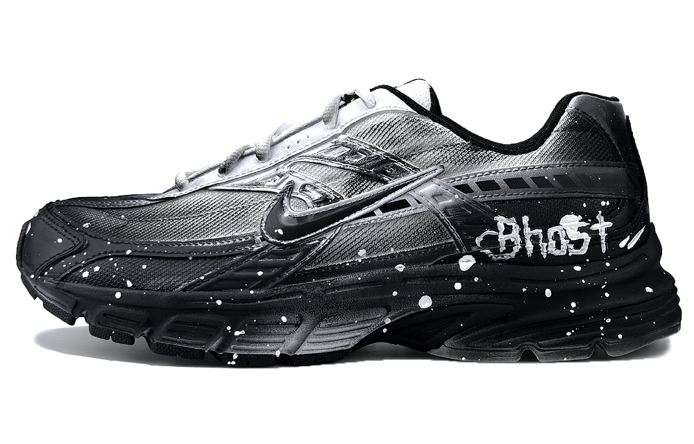 Nike Initiator Abrasion Resistant Low Top Running Shoes Men's Black White
