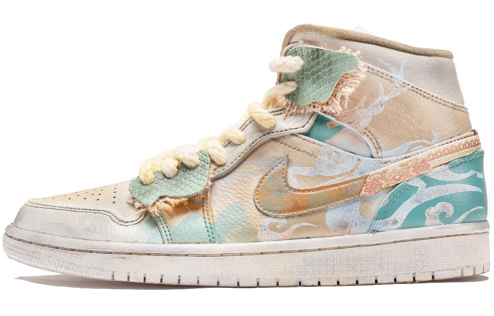 Jordan Air Jordan 1 Wear-Resistant Mid-Top Basketball Shoes Men's Brown