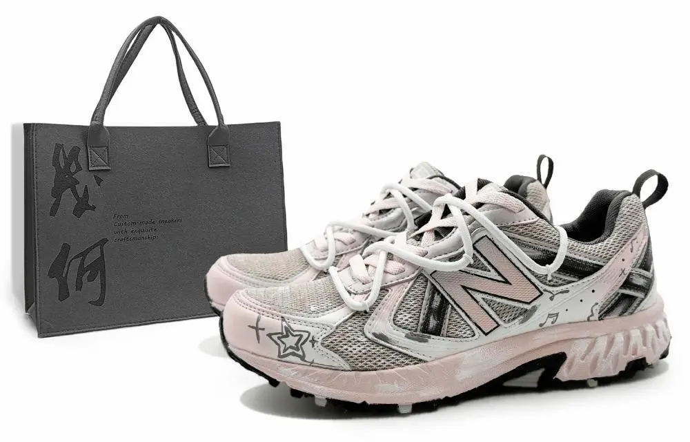 New Balance NB 410 V5 Abrasion Resistant Low top Running Shoes Unisex Gray Pink