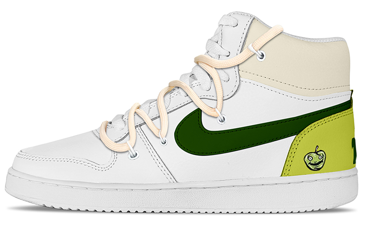 Nike EBERNON Mid Mid-Top Skateboard Shoes Men's Beige Green