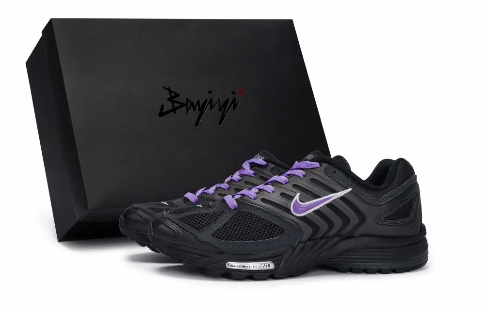 Nike Air Pegasus 2K5 Anti Slip Wear Resistant Low Top Running Shoes Unisex Black Purple