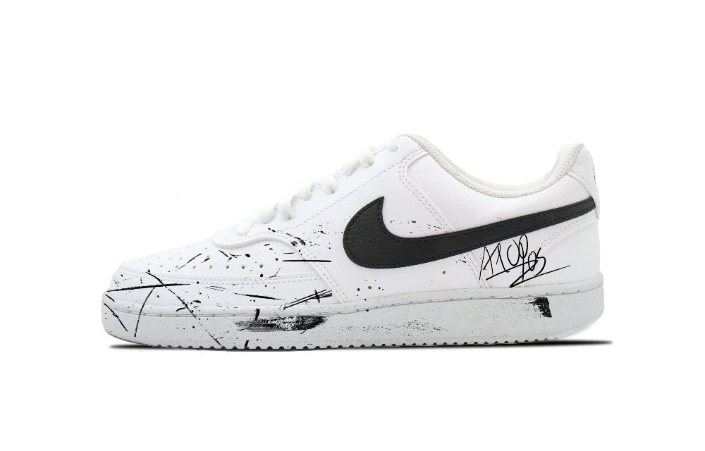 Nike Court Vision 1 Starlight Slip Resistant Low Top Skateboard Shoes Men's White