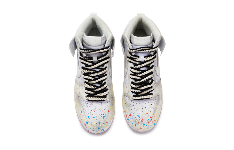 Nike Dunk High Top Skateboard Shoes Women's White Gray