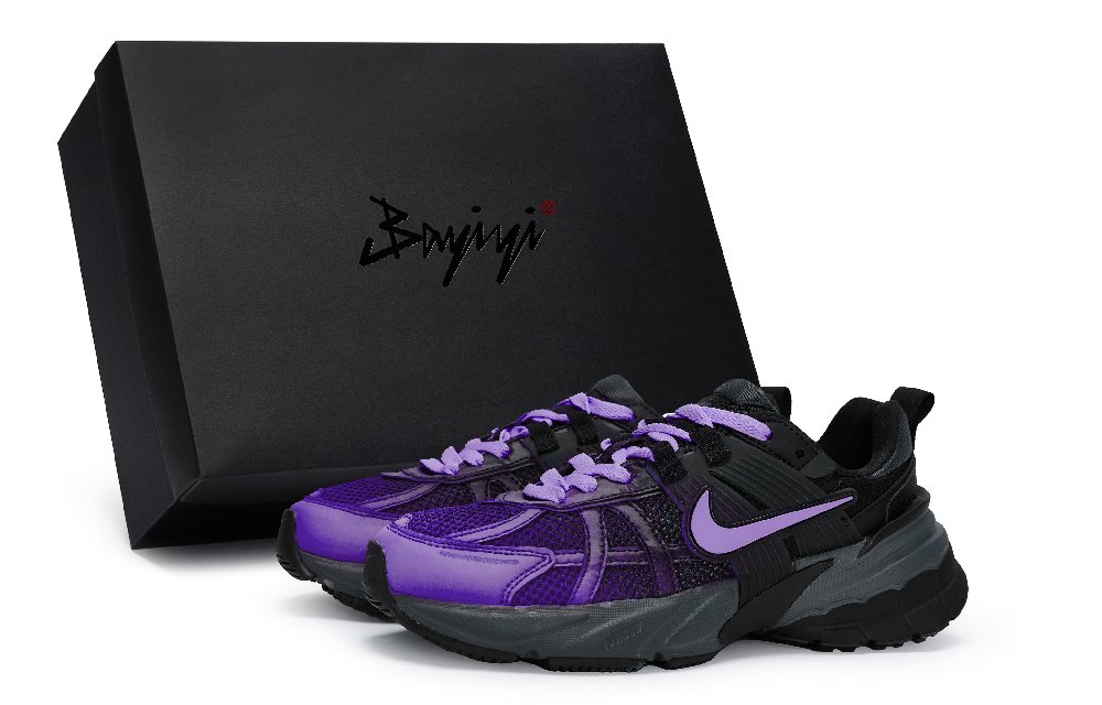 Nike V2K Run Wear-Resistant Low-Top Casual Running Shoes Women's Black Purple