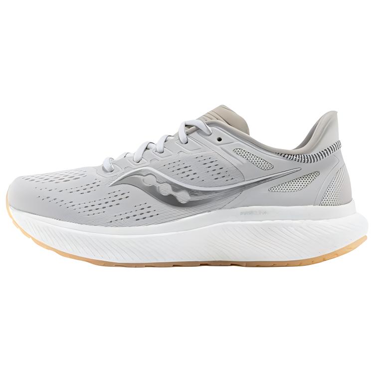 Saucony Hurricane 23 Cushioning Anti Slip And Wear Resistant Breathable Support Low Top Running Shoes Men's Khaki Gray