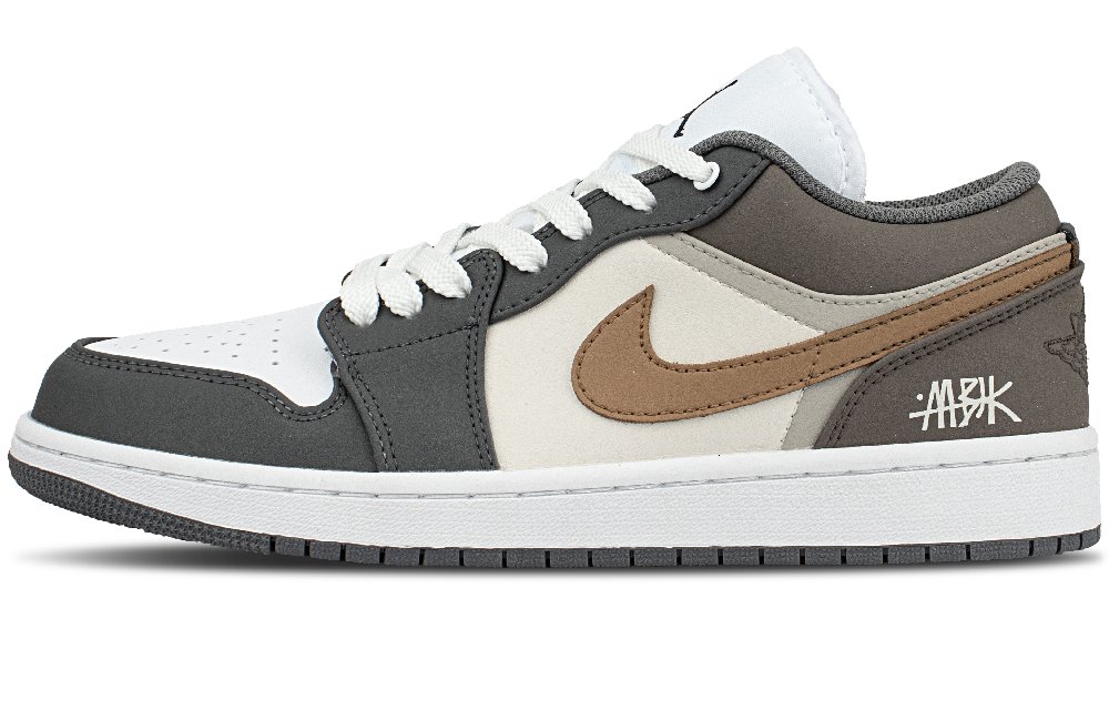 Jordan Air Jordan 1 Low Top Vintage Basketball Shoes Unisex Black Brown