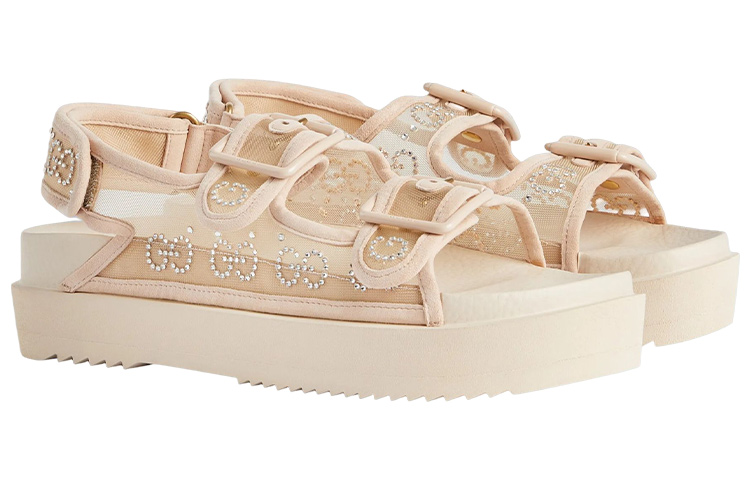 GUCCI Women's Gg Sandal 'Crystals Rose Beige' Women's купить в интернет-магазине Yoocart с быстрой доставкой по России.