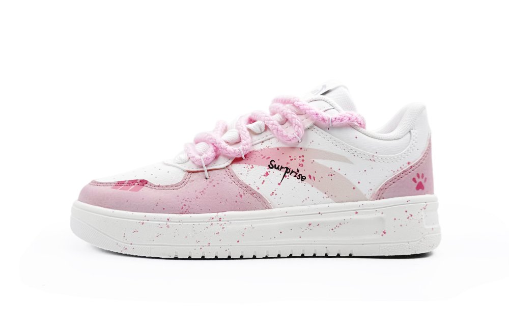 Anta Relaxed Cushioning, Wear Resistant Low Top Skateboard Shoes Women's Pink