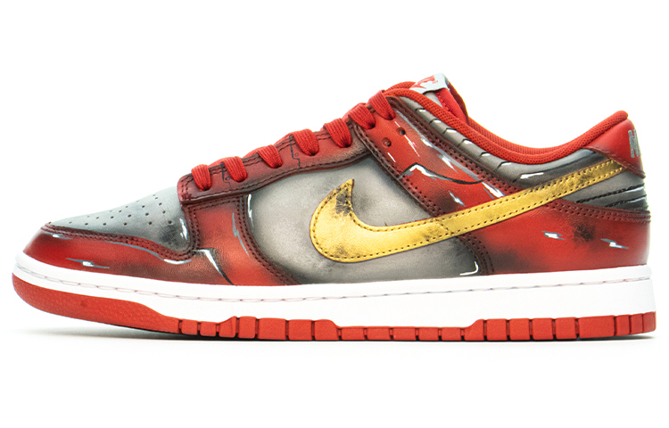 Nike Dunk Anti Slip Wear Resistant Low Top Skateboard Shoes Men's Red Gray
