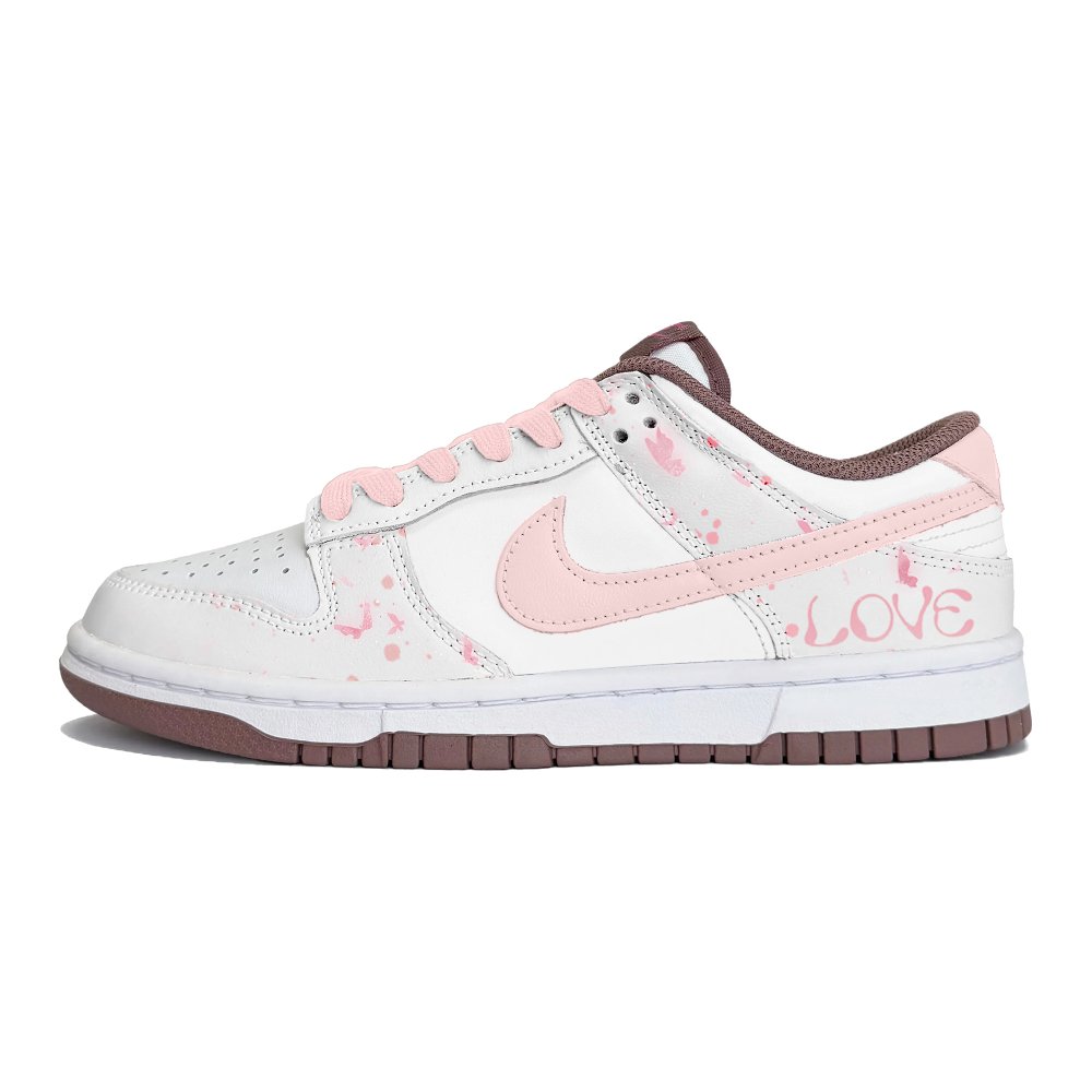 Nike Dunk Joy Lemon Slip-Resistant Low-Top Skateboard Shoes Women's White Pink