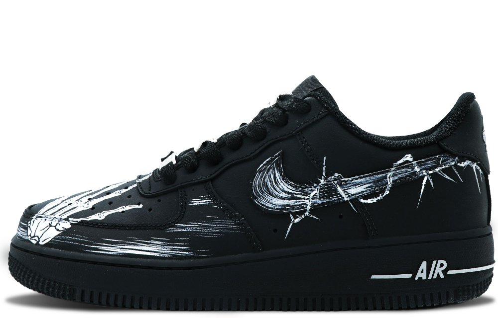 Nike Air Force 1 Coverage Low-Top Skateboard Shoes Men's Black White