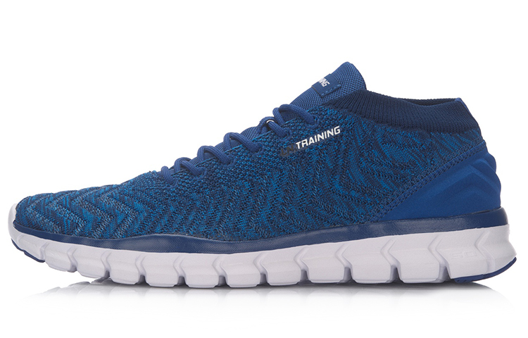 LiNing Shock Absorbing, Non Slip, Wear Resistant, Breathable And Lightweight Low Top Running Shoes Unisex Blue White