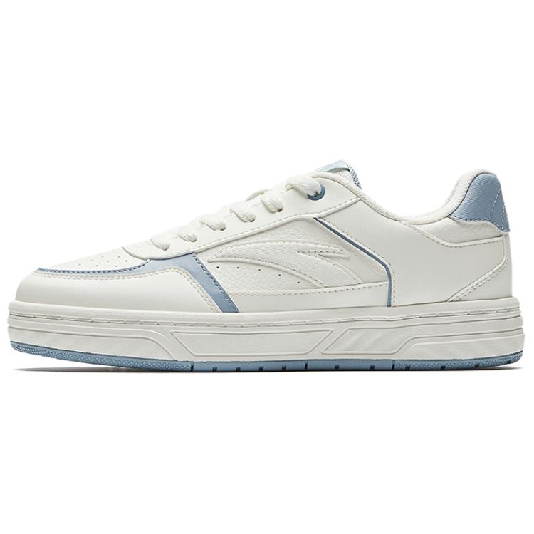 Anta BaiChuan Abrasion Resistant Slip Resistant Shock Absorbers Low Top Skateboard Shoes Women's Ivory White Dusty Blue
