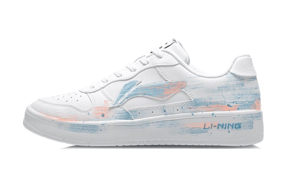 LiNing Pontoon Boats Anti Slip Wear Resistant Low Top Skateboard Shoes Unisex Blue White