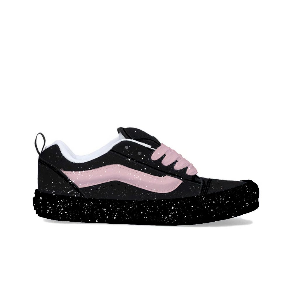 Vans Knu Skool Coverage Slip Resistant Cushioning Abrasion Resistant Low Top Skateboard Shoes Unisex Black Pink
