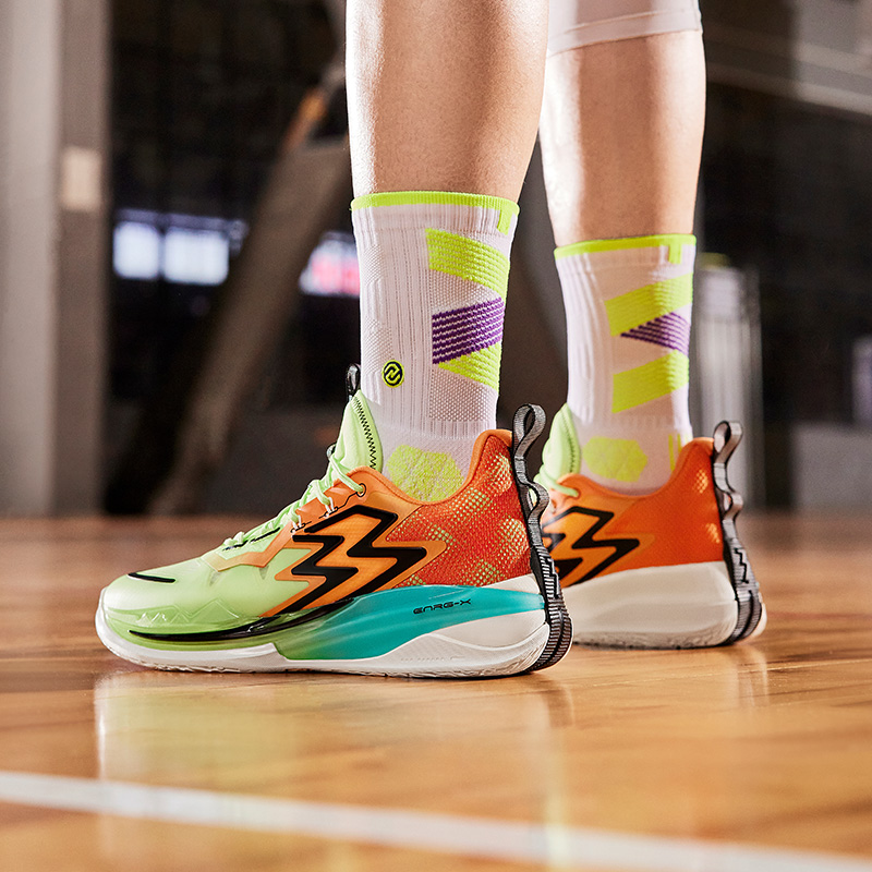 361° Big3 3.0 Basketball Shoes Men's Low top Green/Oranges/Blue