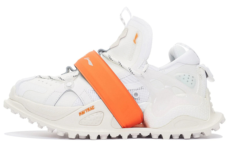 LiNing Pan Gu Casual Shoes Women's Low-Top White Orange