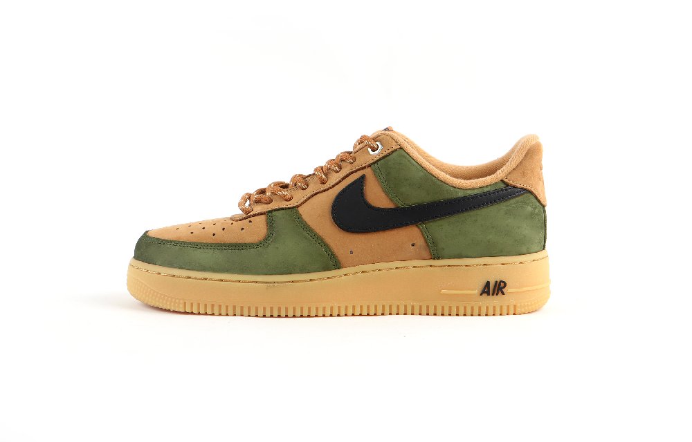 Nike Air Force 1 Anti Slip Wear Resistant Low Top Skateboard Shoes Unisex Brown Green