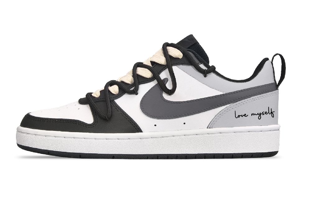 Nike Court Borough Low Puppy Fragment Low Top Skateboard Shoes GS Black Gray
