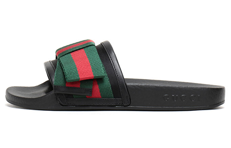 GUCCI Women's Satin Slide 'Web Bow' Women's
