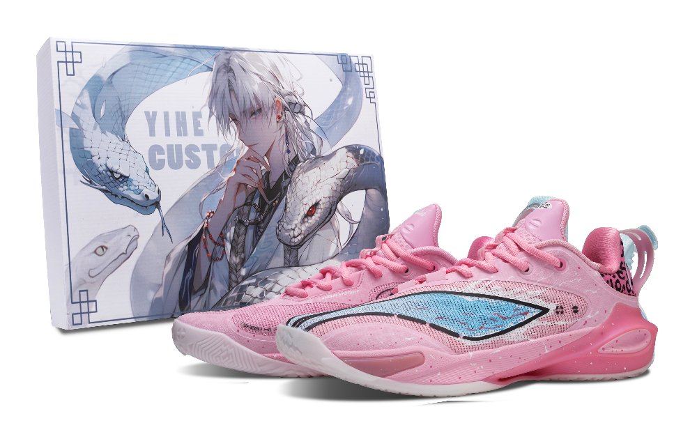 LiNing Flash Strike 11 Shock Absorbers Slip Resistant Abrasion Resistant Low Top Basketball Shoes Men's Pink Blue
