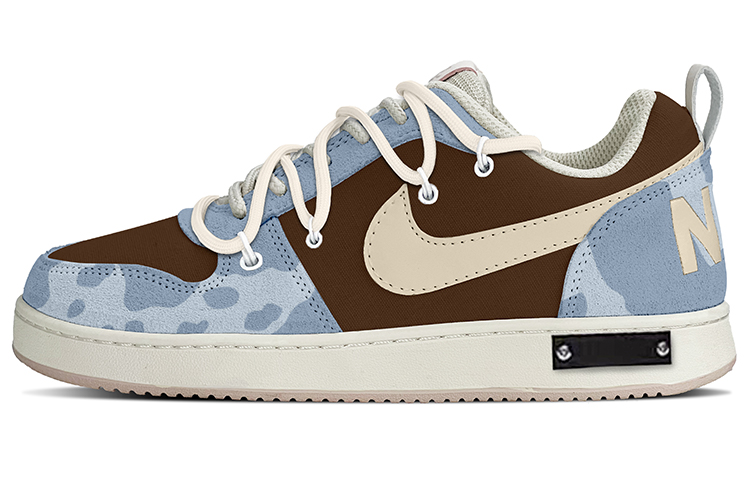 Nike Court Borough PRM Low-Top Skateboard Shoes Women's Brown Black Blue