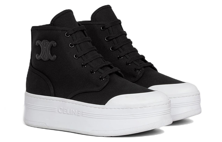 CELINE High Top Stylish Skateboarding Shoes Women's Black