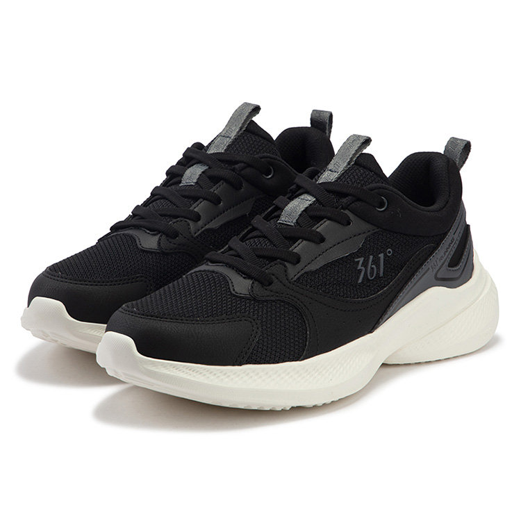 361° Anti Slip Wear Resistant Low Top Running Shoes Women's Black Gray