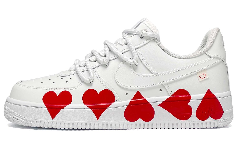 Nike Air Force 1 Anti-Slip Wear-Resistant Low-Top Skateboard Shoes Unisex Red White