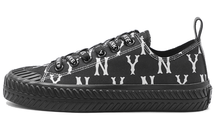 MLB Playball Monogram Durable Breathable Low-Top Canvas Shoes Unisex Black