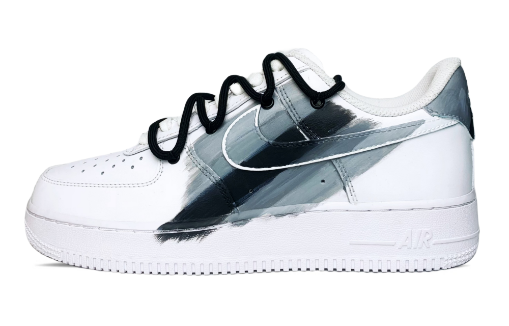 Nike Air Force 1 Low-Top Skateboard Shoes Women's Black Gray White