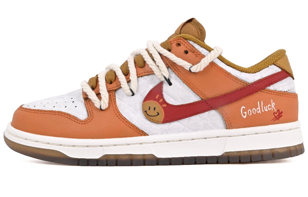 Nike Dunk Low Low-Top Skateboard Shoes Women's White Orange