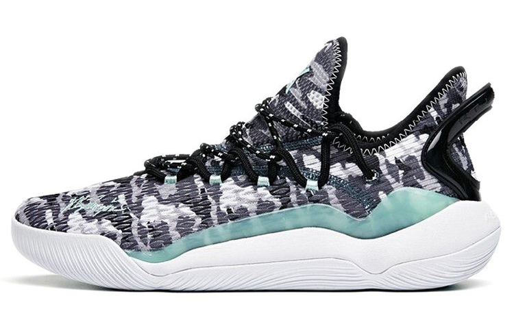 Anta Light Cavalry 5 Cushioning Anti-Slip And Wear-Resistant Low-Top Basketball Shoes Men's Gray Black White