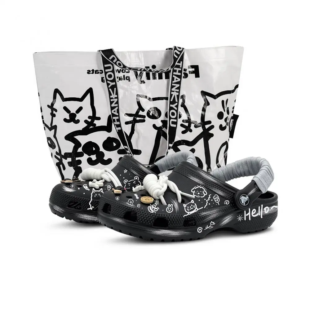 Crocs Classic Clog Happy Graffiti, Special Shopping Bag Clogs Unisex