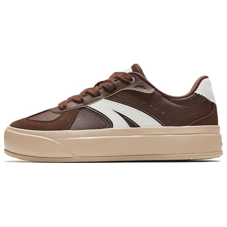 ANTA Skateboard Shoes Women's Low top Date Brown, Ivory White