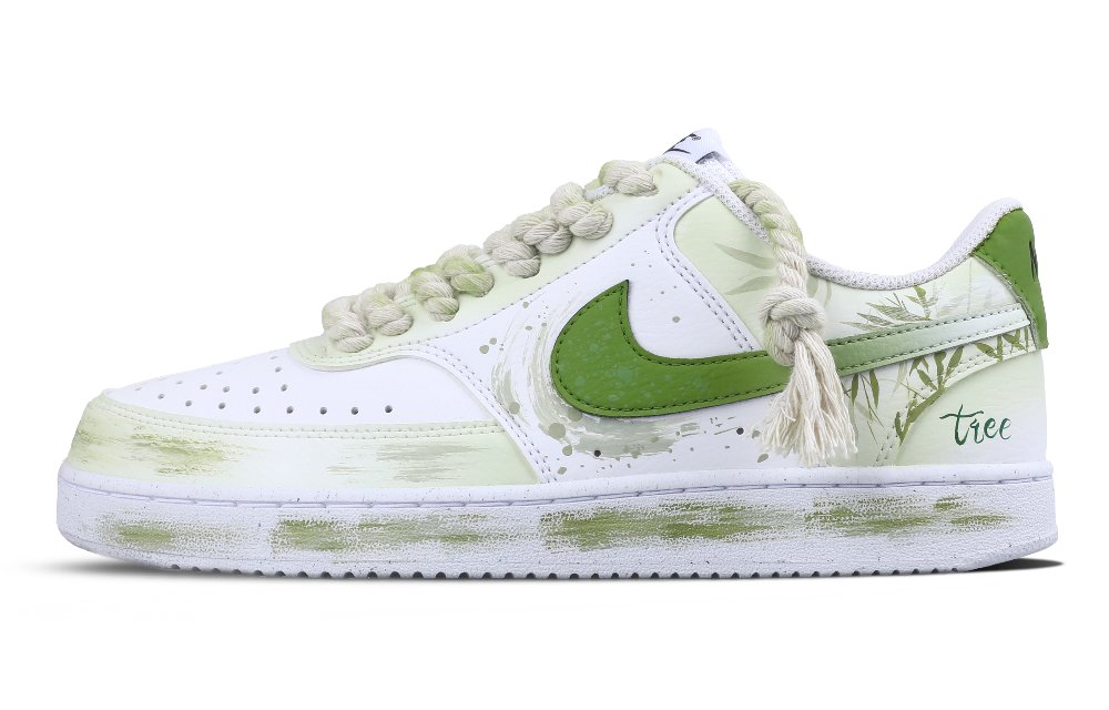 Nike Court Vision 1 Low Slip Resistant, Abrasion Resistant, And Balanced Low Top Skateboard Shoes Men's White Green