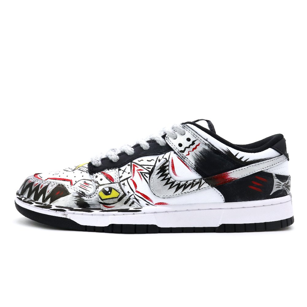 Nike Dunk Shark Pepper Abrasion Resistant Low Top Skateboard Shoes Unisex Black White