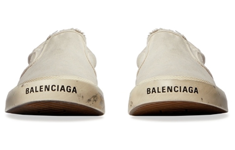 Balenciaga Paris Low Top Slip On Shoes 'Washed White Cotton' Women's купить в интернет-магазине Yoocart с быстрой доставкой по России.