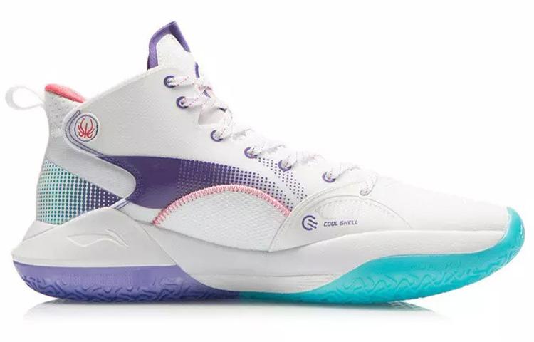 LiNing Yushuai XV Cushioning Anti-Slip And Wear-Resistant Coverage Support Mid-Top Basketball Shoes White Blue Purple купить в интернет-магазине Yoocart с быстрой доставкой по России.