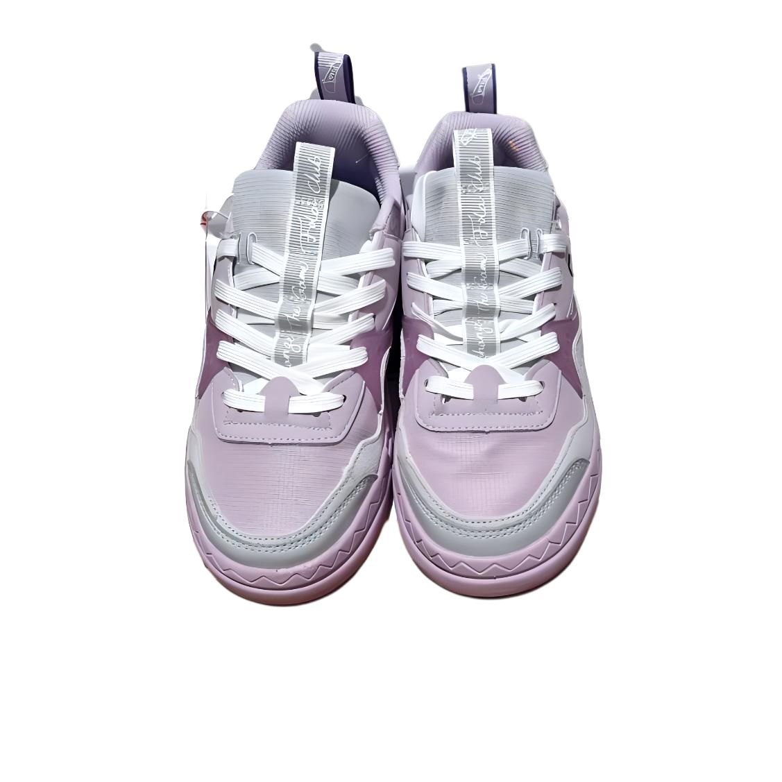 FILA FUSION BANK Anti-Slip Wear-Resistant Low-Top Skateboard Shoes Women's Purple Gray