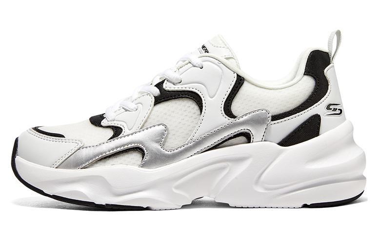 Skechers BOBS BAMINA 2 Bamina 2 Meteorite Gray, Wave Rider Low Top Chunky Sneakers Women's Black White
