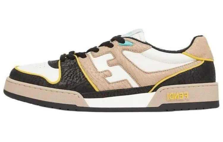 FENDI Match Low-Top Skateboard Shoes Men's Beige