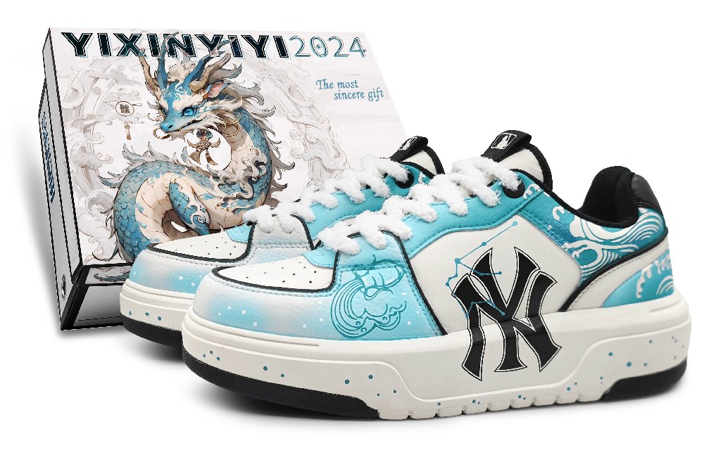 MLB Chunky Liner Low Top Skateboard Shoes Unisex Cyan