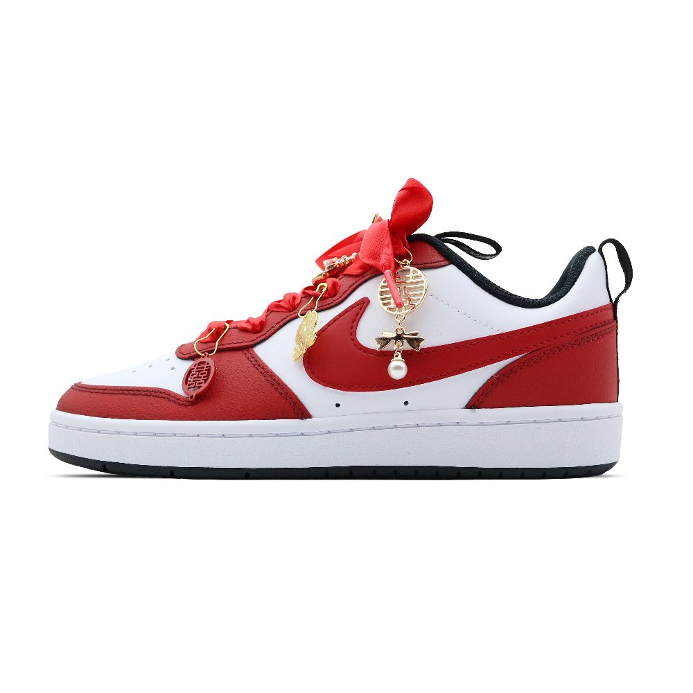 Nike Court Borough Lightweight Low-Top Skateboard Shoes GS Red