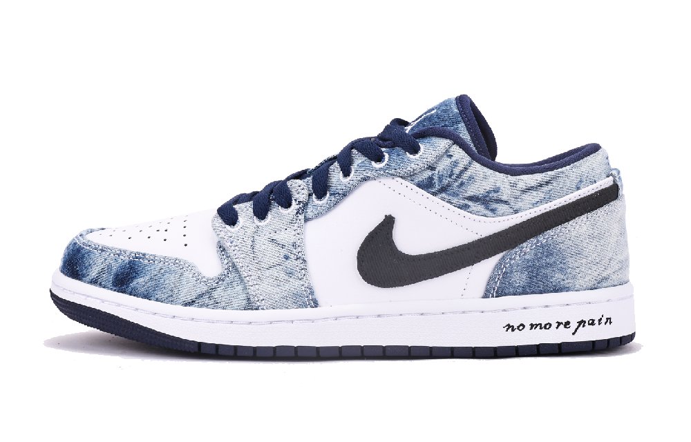 Jordan Air Jordan 1 Chestnut Slip-Resistant Coverage Low-Top Vintage Basketball Shoes Men's White Blue