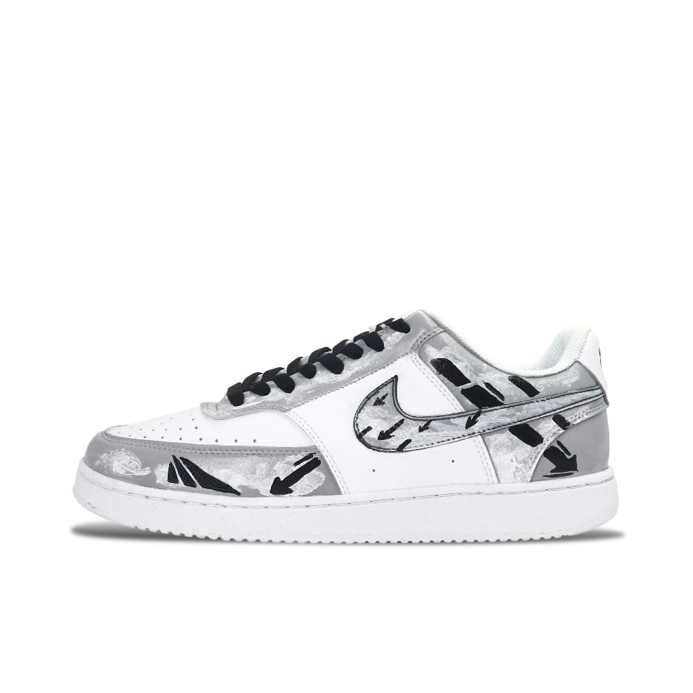 Nike Court Vision 1 Skateboard Shoes Men Low Top Black/White/Gray