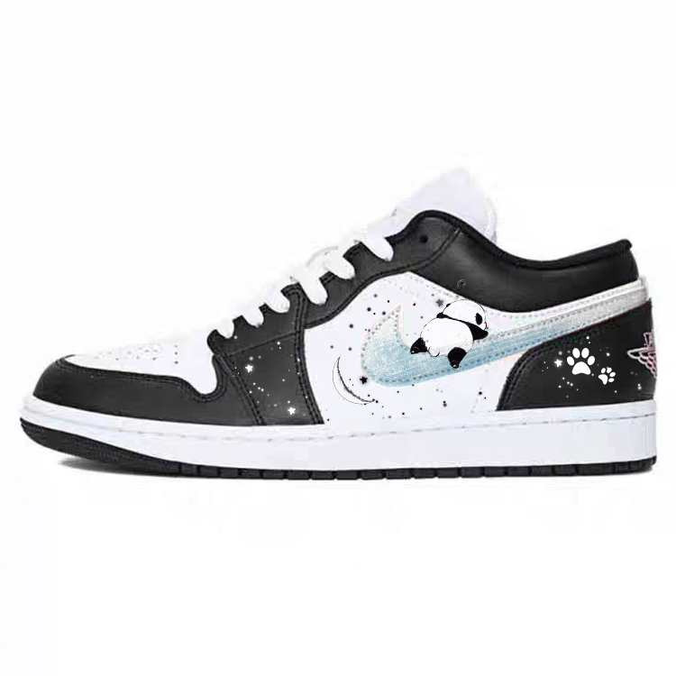 JORDAN Air Jordan 1 Vintage Basketball Shoes Unisex Low top White/Black